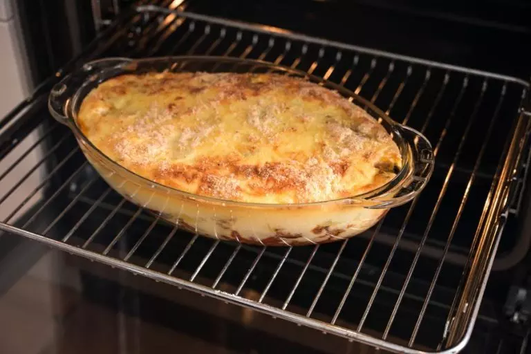 Glass Casserole Dish in the Oven