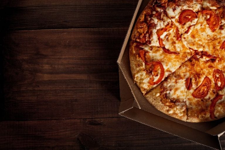 Pizza in Cardboard Box