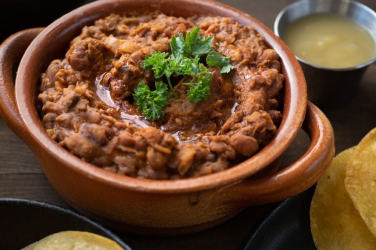 Refried Beans in a Clay Pot