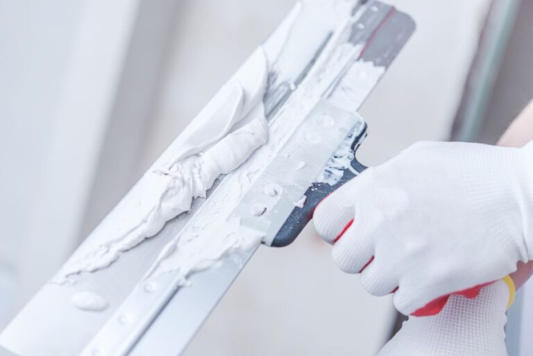 Closeup of Drywall Mud on Tool