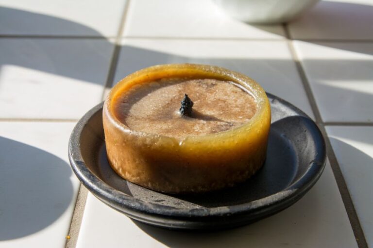 Dirty and Burned Orange Candle