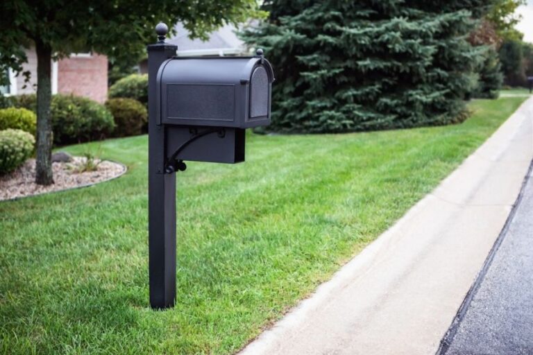 Expensive Black Mailbox in Front of a Residential Home