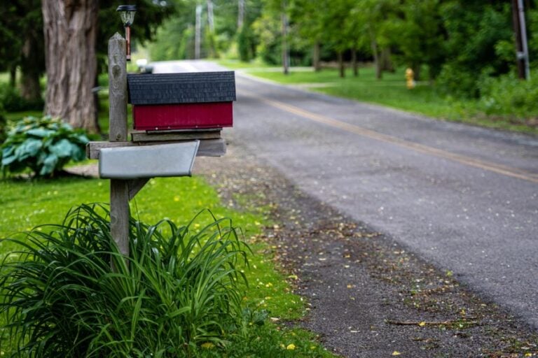 Traditional American Mailbox on the Side of the Road