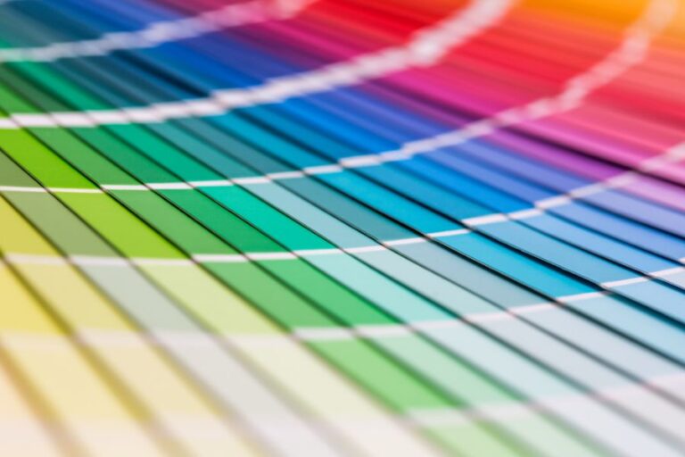 Color Swatch Book With a Rainbow of Sample Colors