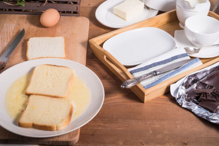 Getting Ready for French Toast Breakfast While Soaking the Bread