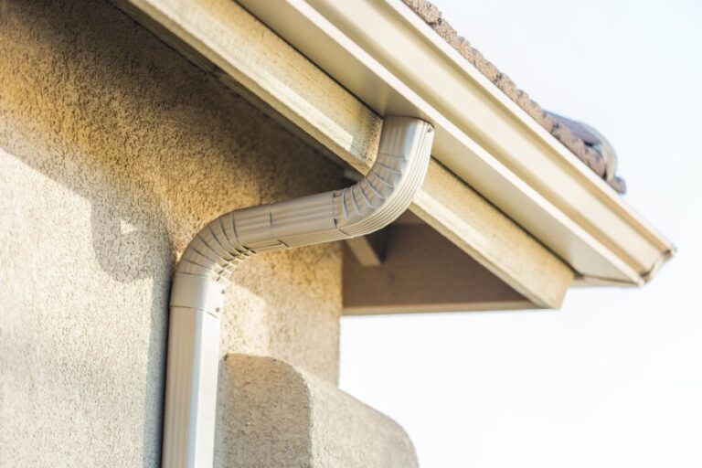 New Aluminum Rain Gutters on a House