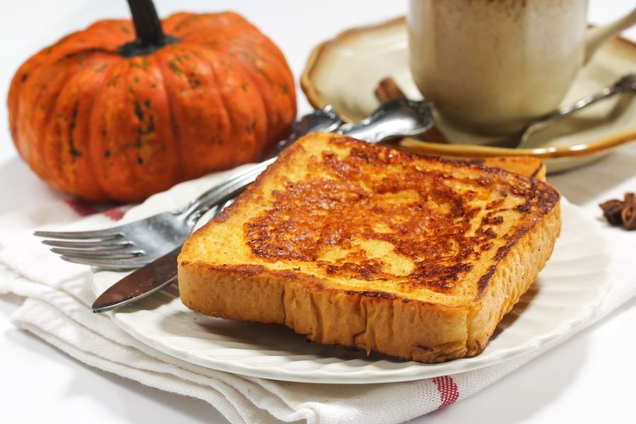 Crispy French Toast on a White Plate