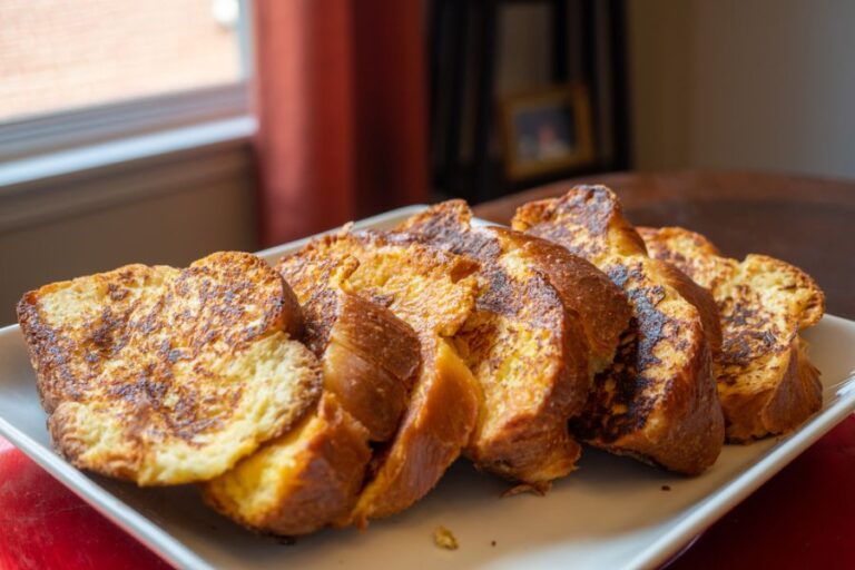 French Toast Ready to Be Served on a White Platter