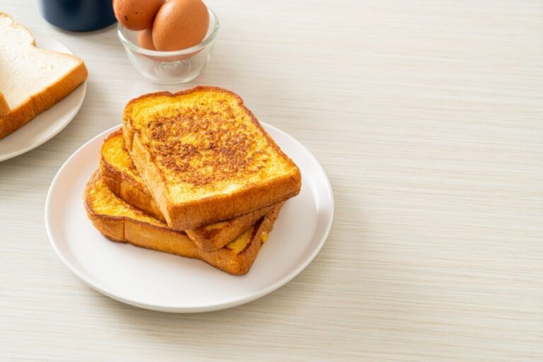 Leftover French Toast on a White Plate