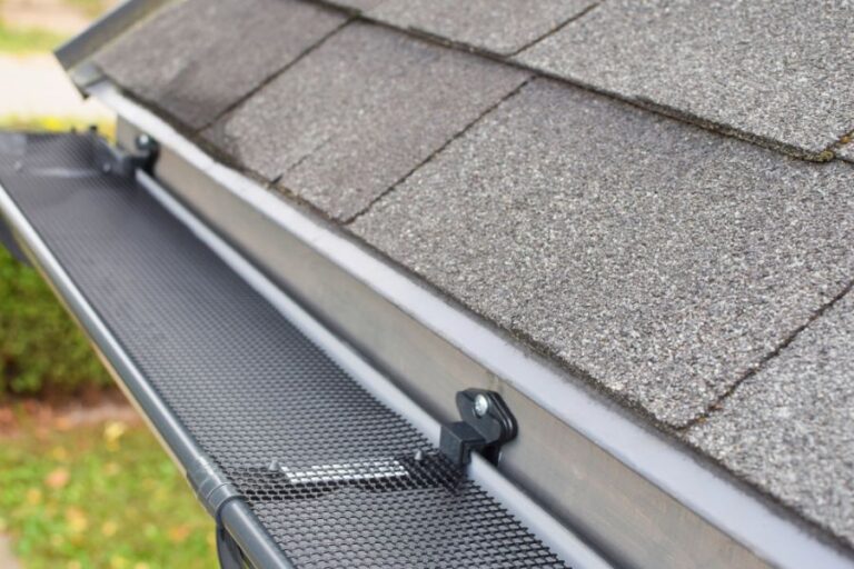 Plastic Mesh Gutter Cover Over New Gutter