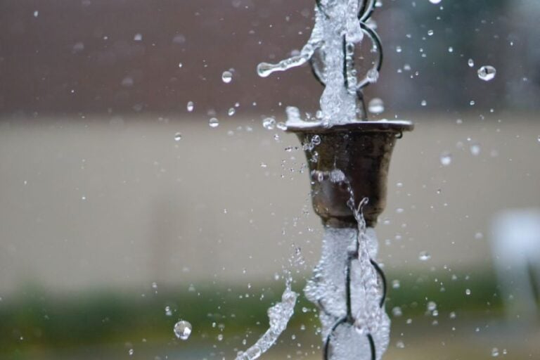 Water Running Down a Rain Chain