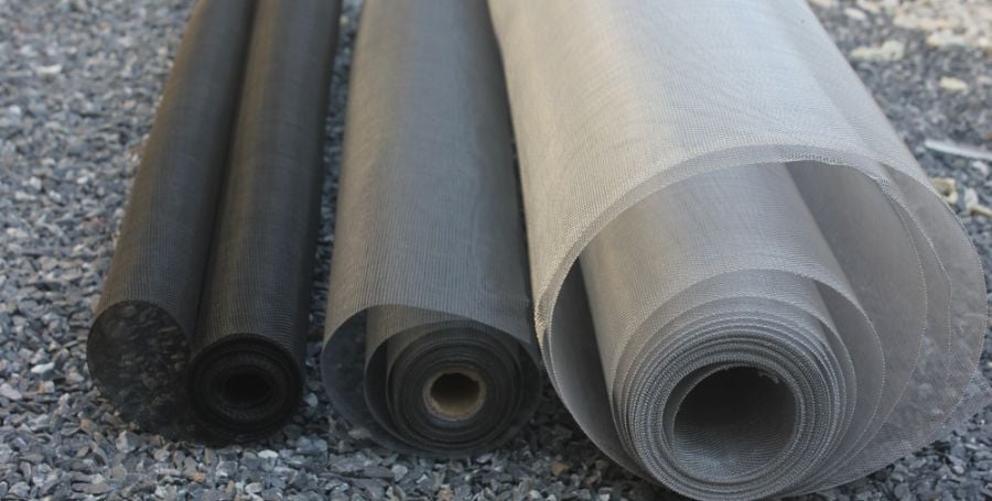 Rolls of Wire Mesh Used for Mosquito Netting on Porches and Pergolas