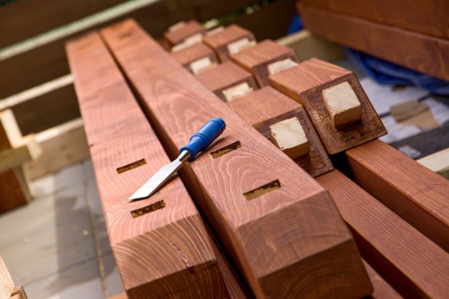 Wood Parts for a New Pergola