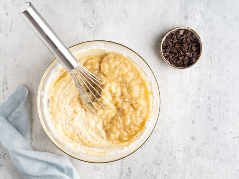 Banana Bread Batter on a Countertop