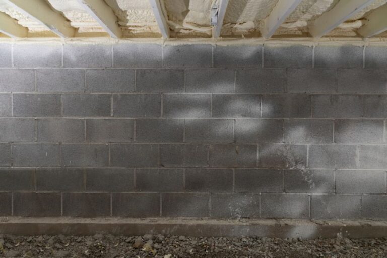 Cinder Block Walls in a Crawl Space