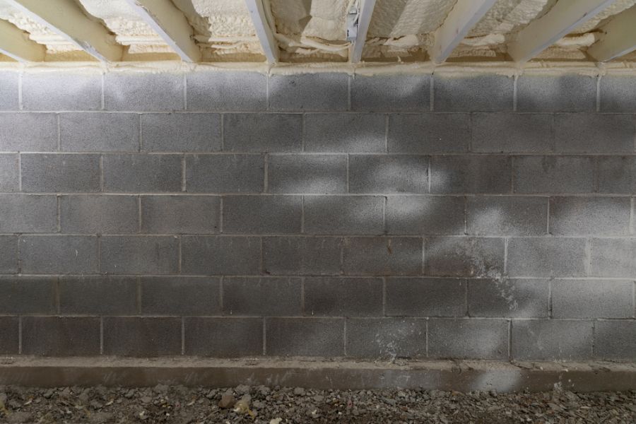 Cinder Block Walls in a Crawl Space
