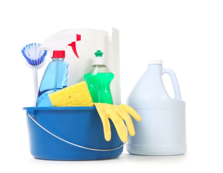 Cleaning Supplies in a Bucket