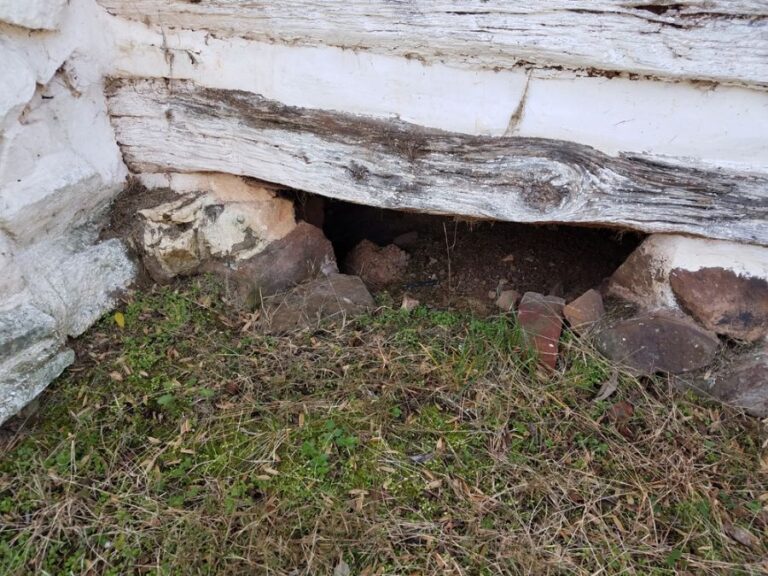 Crawl Space Hole Under an Old House