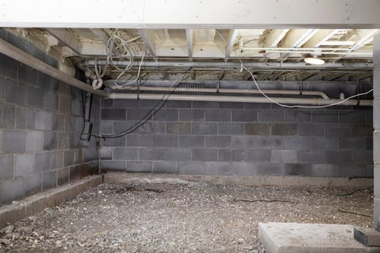 Crawl Space With Cinder Block Walls and Gravel Floors