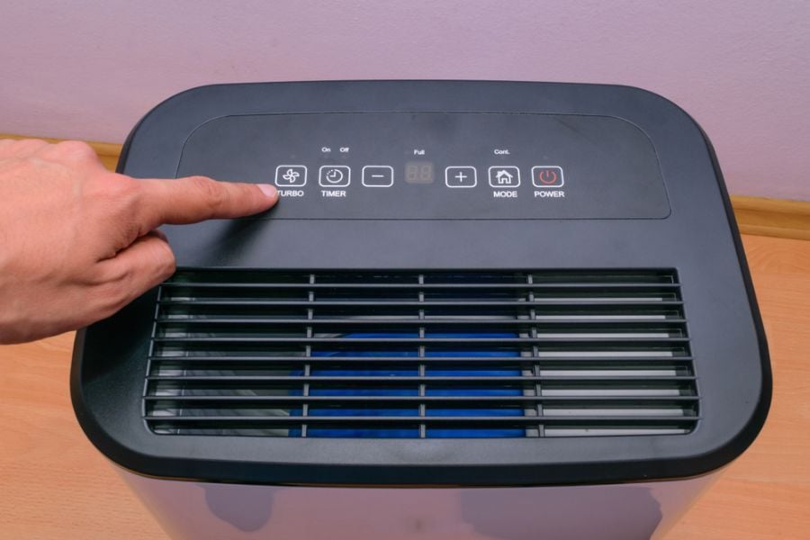 Hand Controlling a Dehumidifier