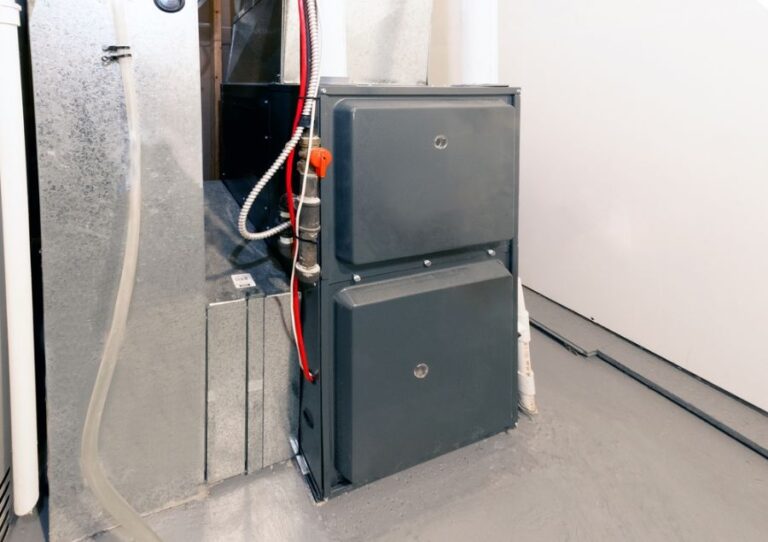 High Efficiency Furnace Installed on Concrete