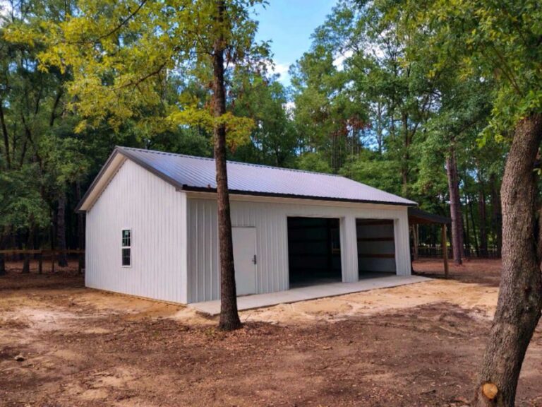 Newly Built Post Frame Metal Garage