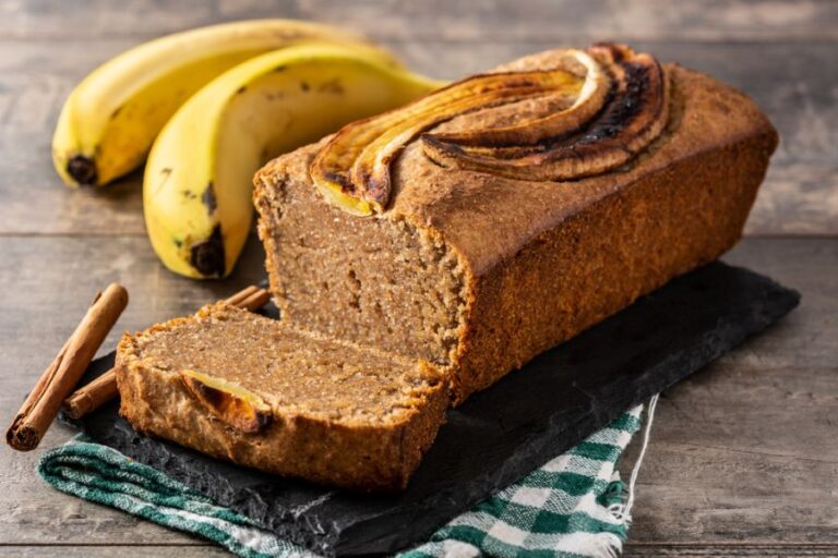 Sliced Banana Bread That Looks Gummy