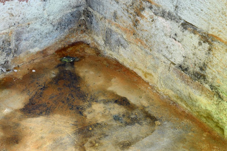 Water and Mold in the Corner of a Crawl Space