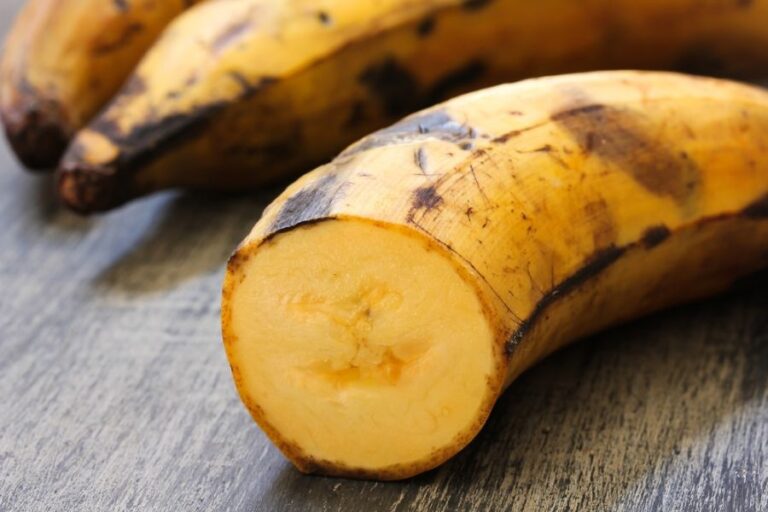 Cut Plantain on a Wooden Table