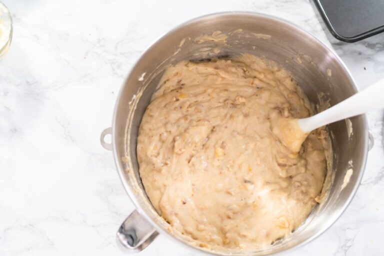Thick Banana Bread Batter Being Mixed