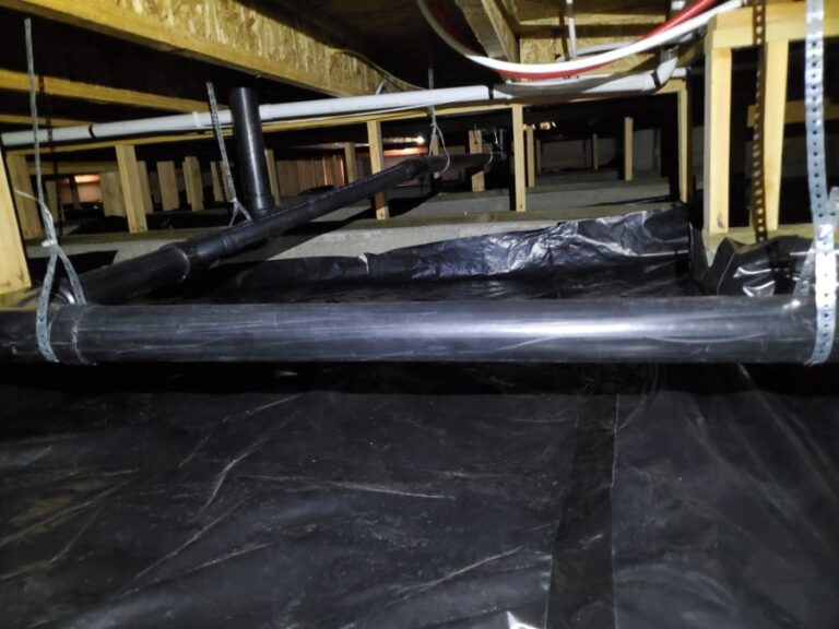 Crawl Space Under a House With a Vapor Barrier