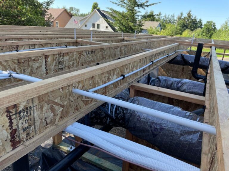 Crawl Space Under the Floor Joists of a New House