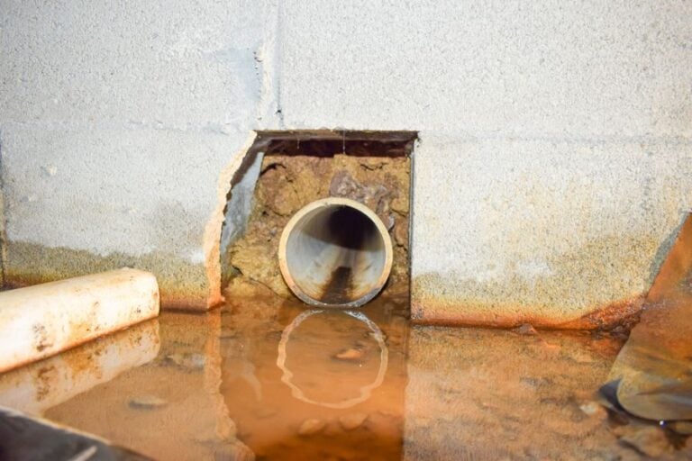 Standing Water on the Floor of a Crawl Space