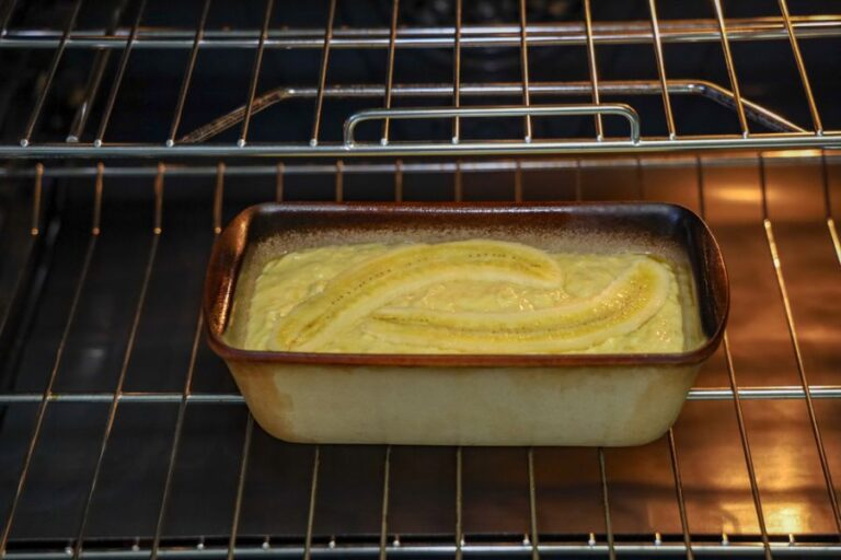 Banana Bread Batter in the Oven